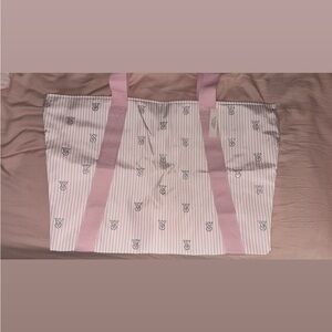 VS Pink Striped Tote Bag